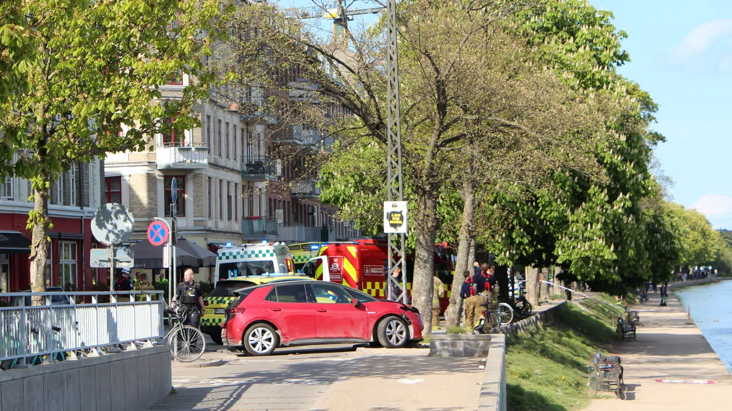 Den nu 76-årige tiltaltes bil kort efter ulykken.