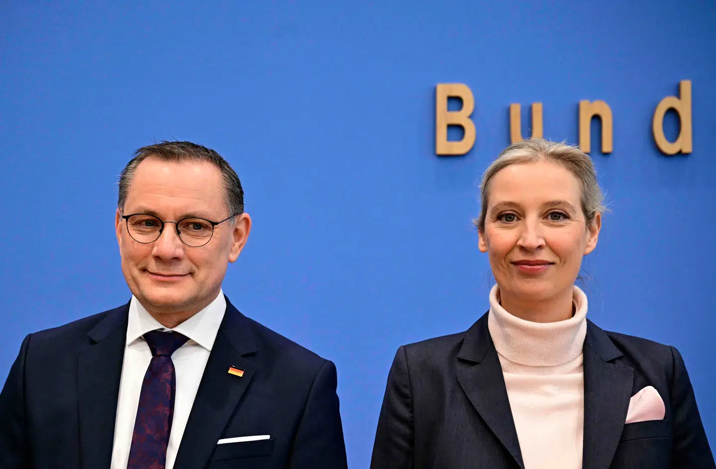 Alice Weidel (t.h.) og Tino Chrupalla deler formandskabet for Alternative für Deutschland.