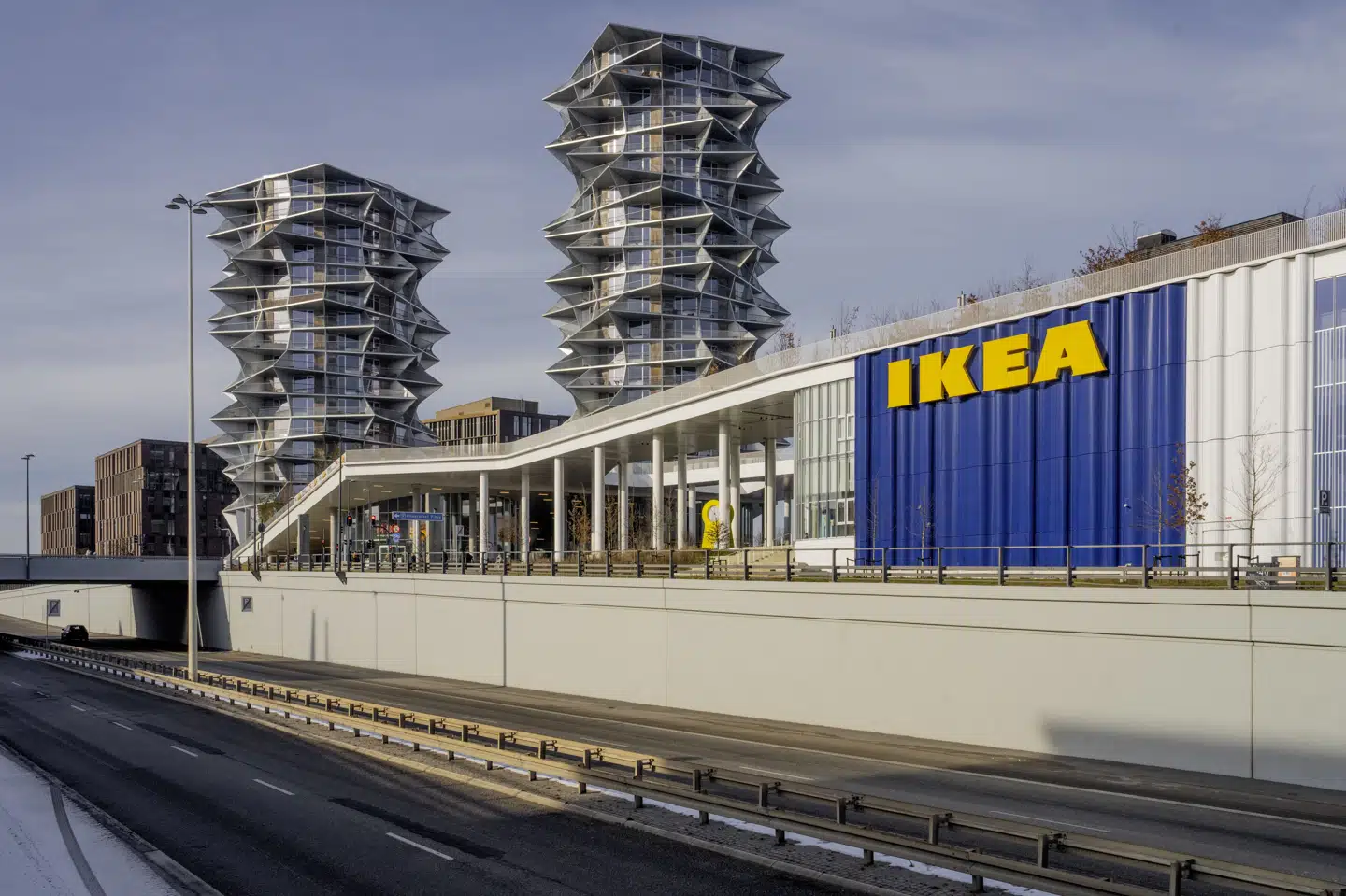 Kaktustårnene rager op bag Ikea ved Dybbølsbro i København og var klar til indflytning i september 2022. (Arkivfoto).