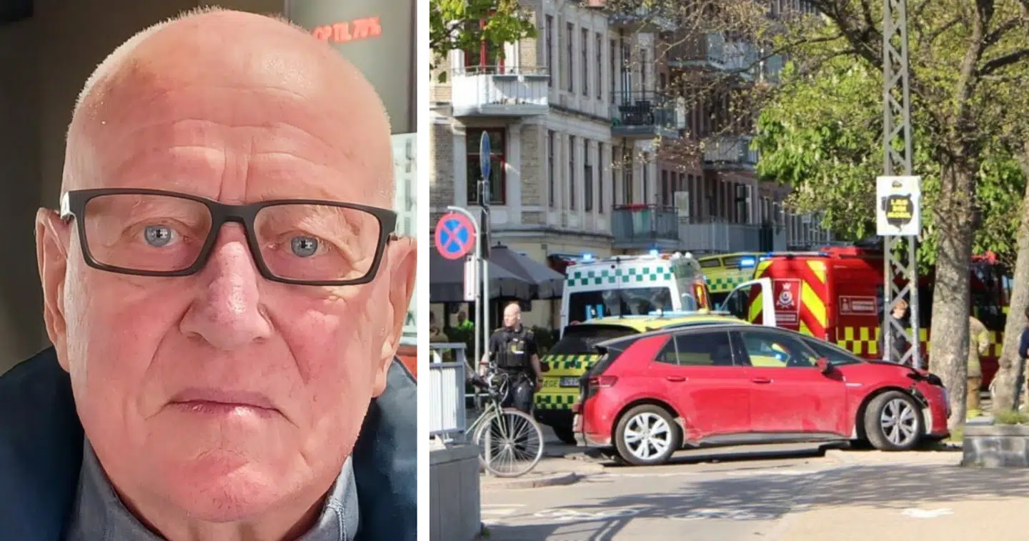 Tom Pedersen bor på Sortedam Dossering, og han har længe frygtet, at hans lokalområde ville blive ramt af en ulykke som i onsdags, hvor en rød elbil bragede ind i cafégæster. Foto: Privat & Ritzau Scanpix