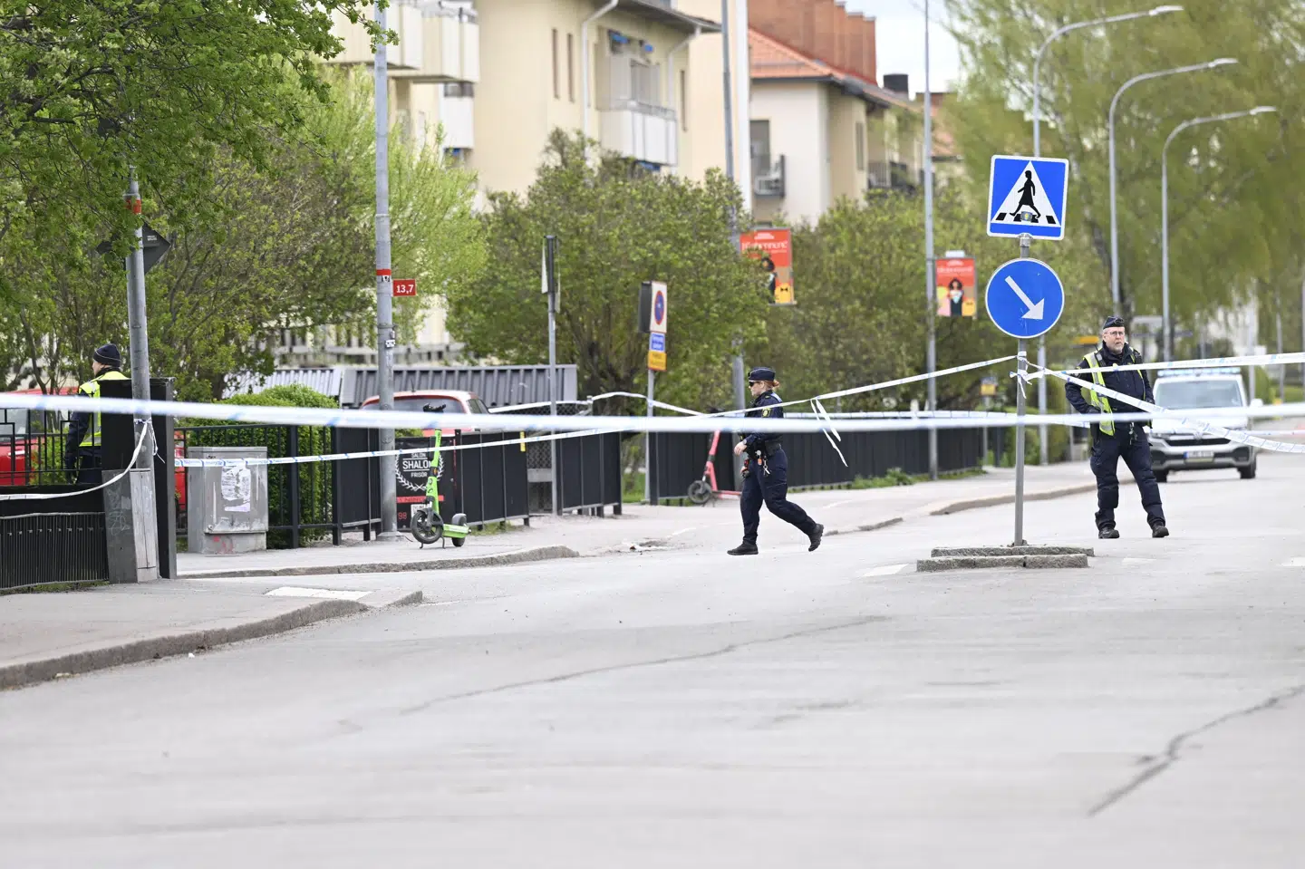 Et større område blev tirsdag spærret af i Uppsala i Sverige efter et skyderi i den centrale del af byen, hvor tre personer blev dræbt. (Arkivfoto).