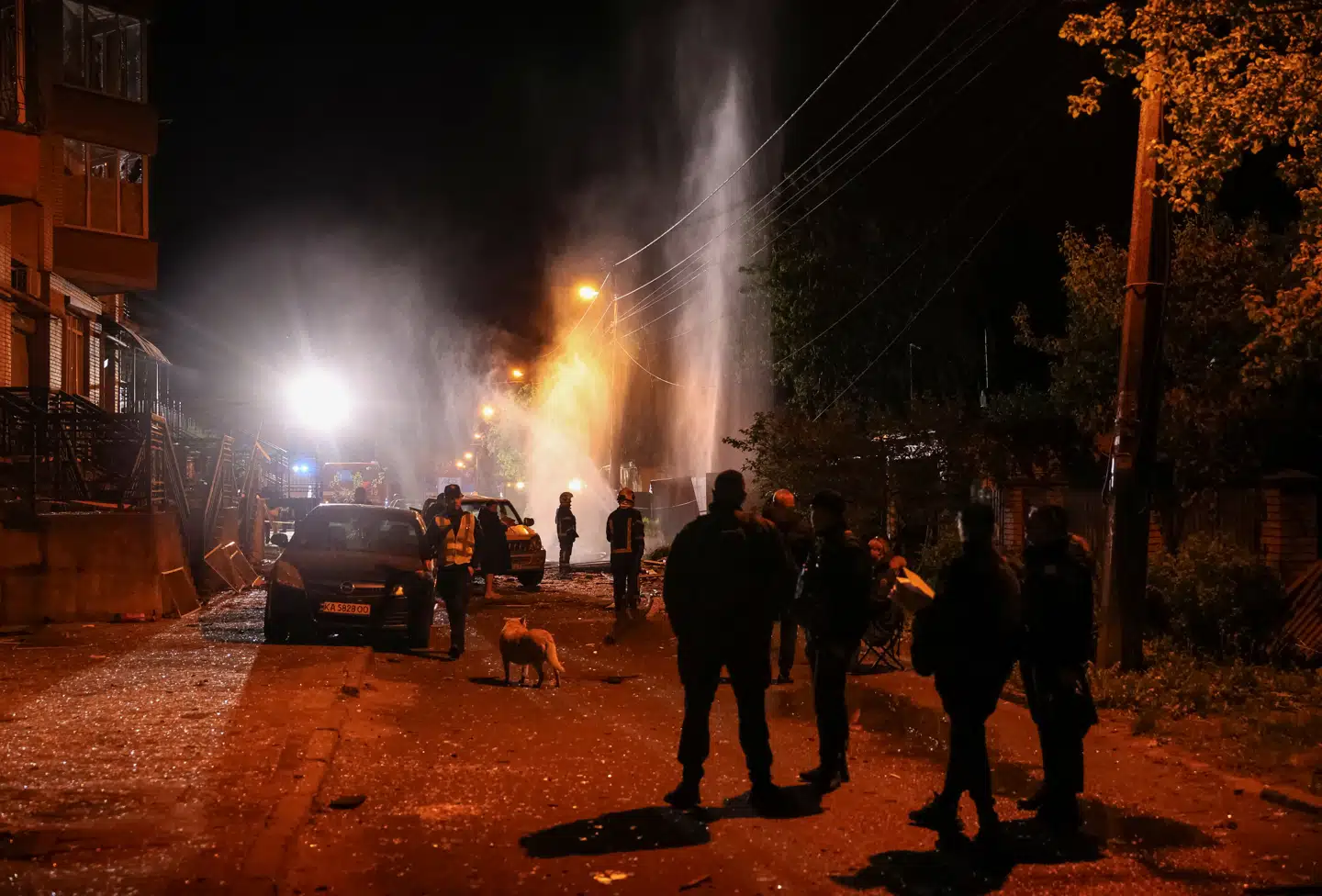 En russisk drone har ramt et boligkvarter i Kyiv.