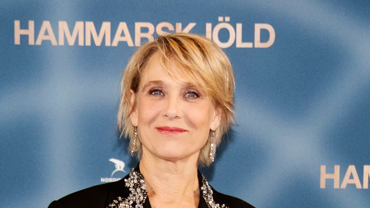 Charlotte Fich ankommer til gallapremiere på filmen Hammarskjöld i Imperial i København onsdag den 10. april 2024.