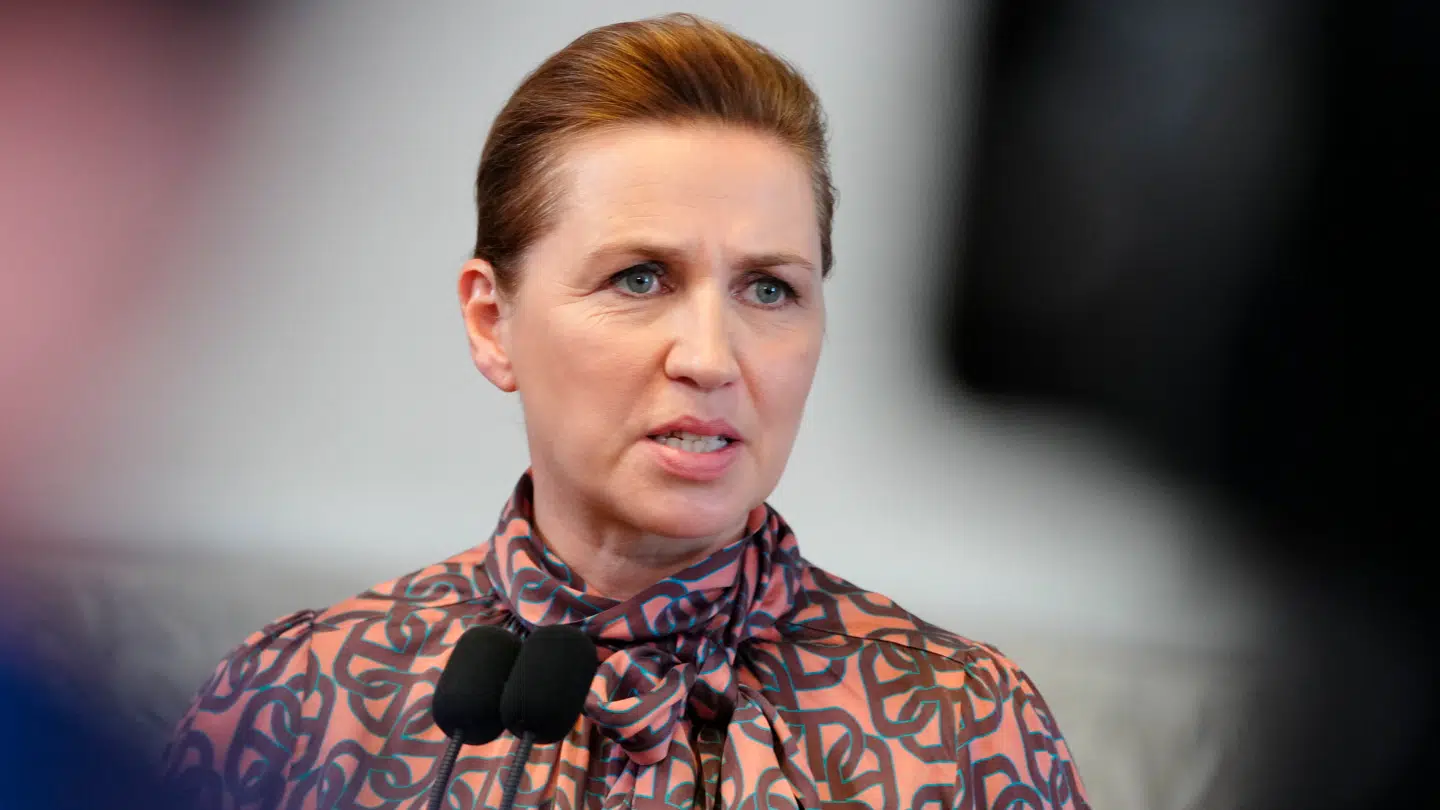 Statsminister Mette Frederiksen holder doorstep efter spørgetimen på Christiansborg, tirsdag den 6. maj 2025.