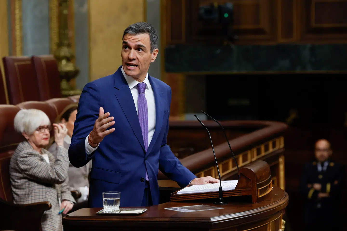 Pedro Sanchez taler til den spanske kongres. Foto: J.J. Guillen, Scanpix