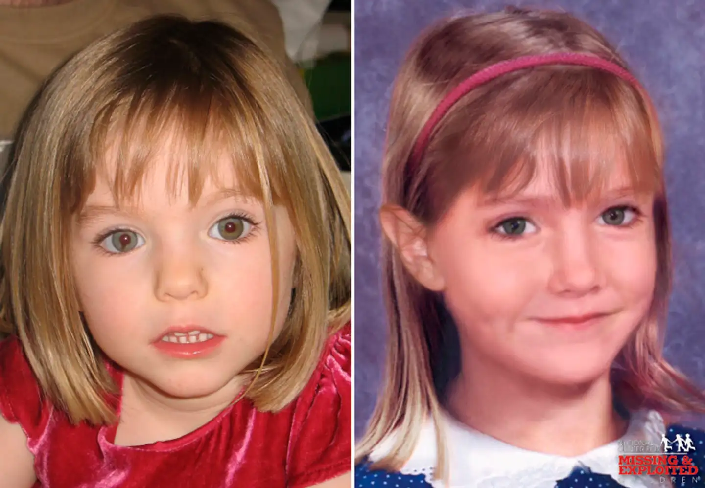 Billeder af en forsvundet Madeleine McCann er gået verden rundt et utal af gange. Billedet til venstre viser Madeleine, som hun så ud, da hun forsvandt, og det andet billedet viser, hvordan hun angiveligt ville have set ud, når hun var nogle år ældre.