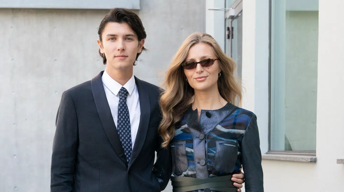 Grev Nikolai og hans kæreste Benedikte Thoustrup. Her fotograferet til modeugen i Milano i 2024.