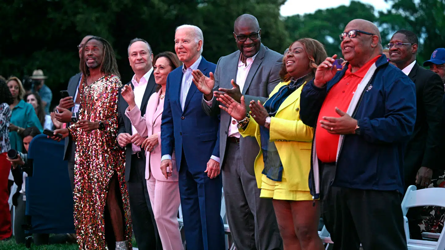 Her ses Joe Biden til det festlige arrangement i Det Hvide Hus i forbindelse med Juneteenth-dagen i 2024.