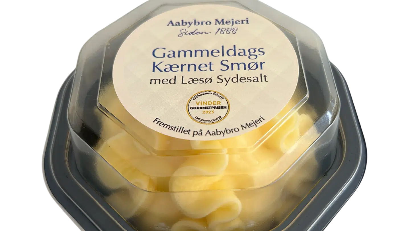 Gammeldags Kærnet Smør med Læsø-sydesalt fra Aabybro Mejeri.