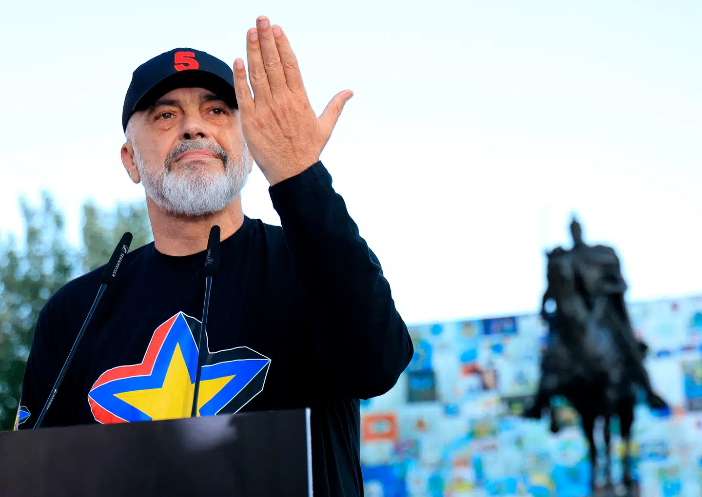 Albaniens premierminister Edi Rama. Foto: Adnan Beci, Scanpix