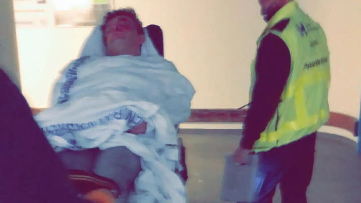 Lauritz Lindboe Wind blev hastet på Rigshospitalet efter overfaldet.