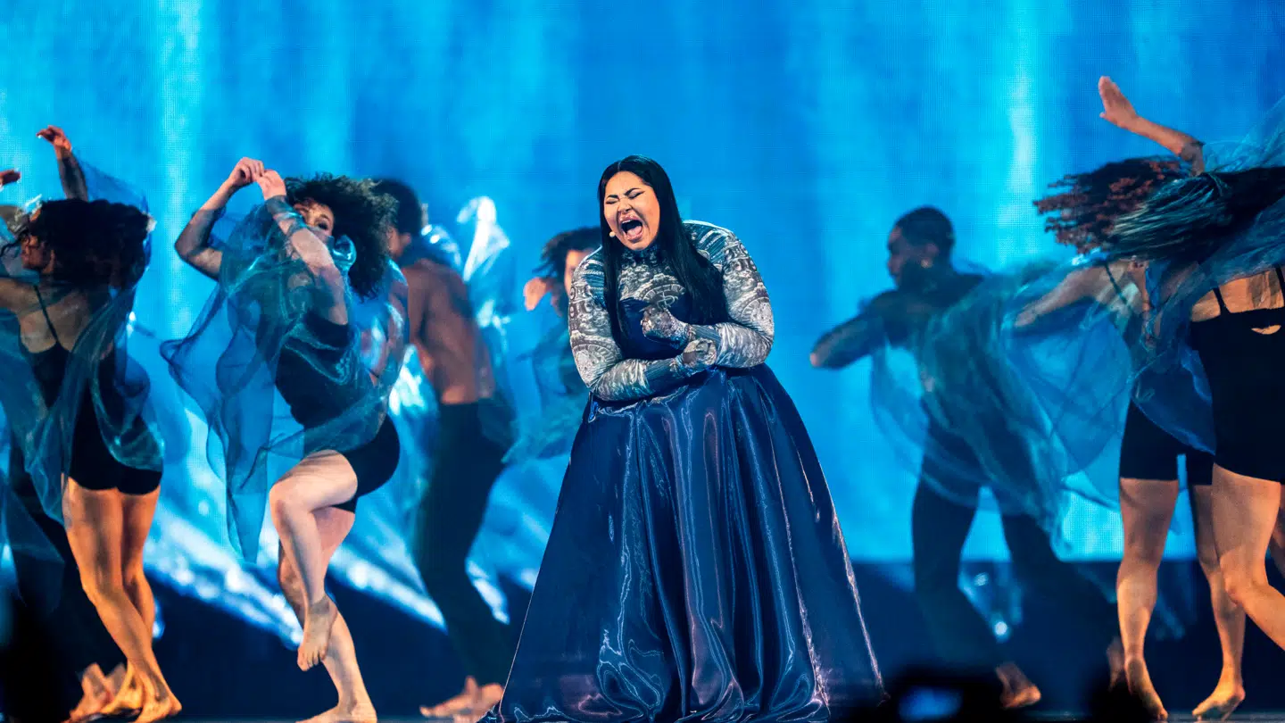 Destiny fra Malta optræder med sangen »All Of My Love« som en del af et medley fra det aflyste 2020-Eurovision, under en generalprøve på den anden semifinale i årets Eurovision i Basel, Schweiz, onsdag den 14. maj 2025. (Foto: Ida Marie Odgaard/Ritzau Scanpix)