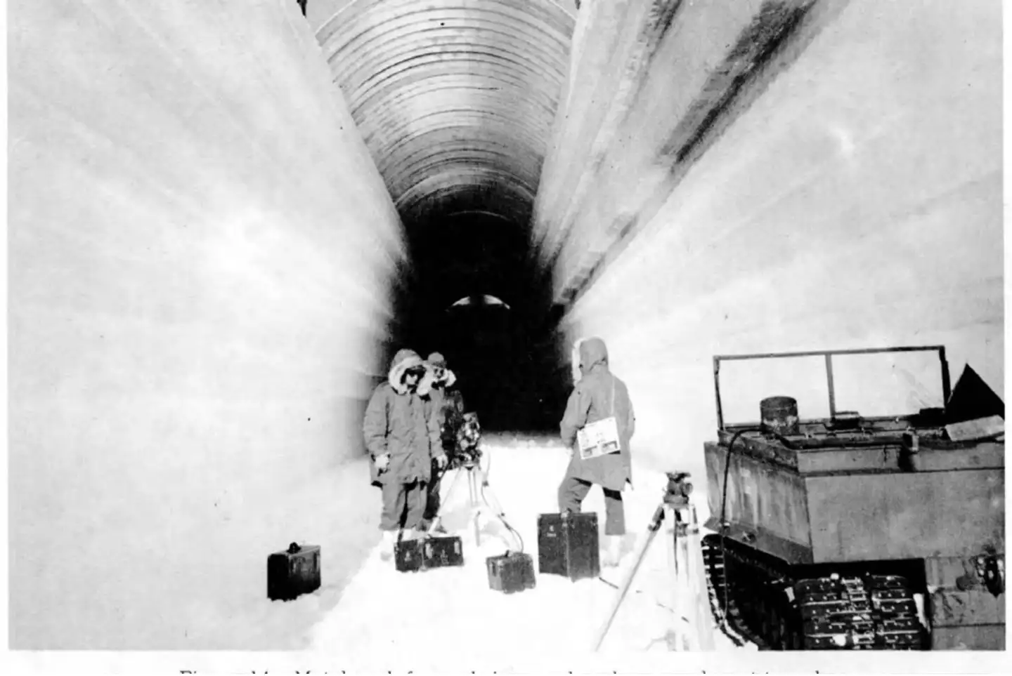 Et kamerahold fra den amerikanske hær i Camp Century, Grønland, i 1960.