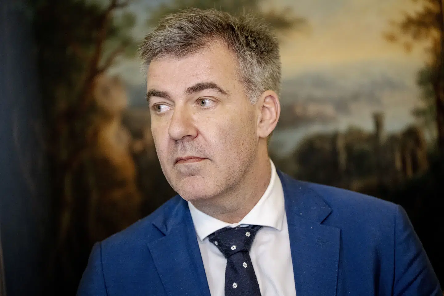 Klima-, energi- og forsyningsminister Lars Aagaard (M) har mandag med aftalepartier præsenteret en aftale for udbud af havvind med mulig statsstøtte. (arkivfoto)