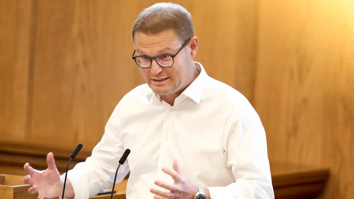 Christian Rabjerg Madsen (S) under afslutningsdebat i Folketinget på Christiansborg.