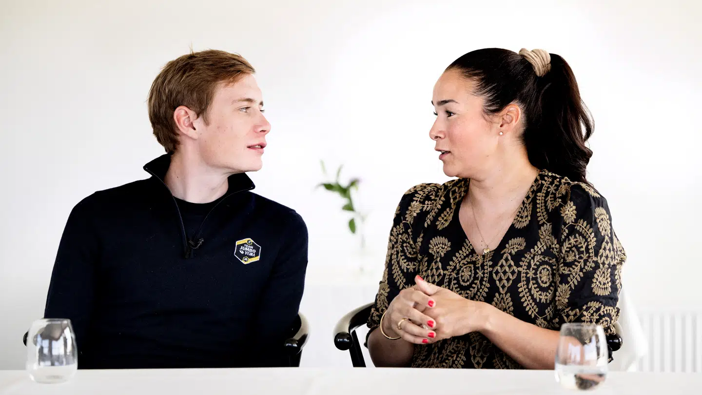 Jonas Vingegaard og hans hustru, Trine Marie Hansen.