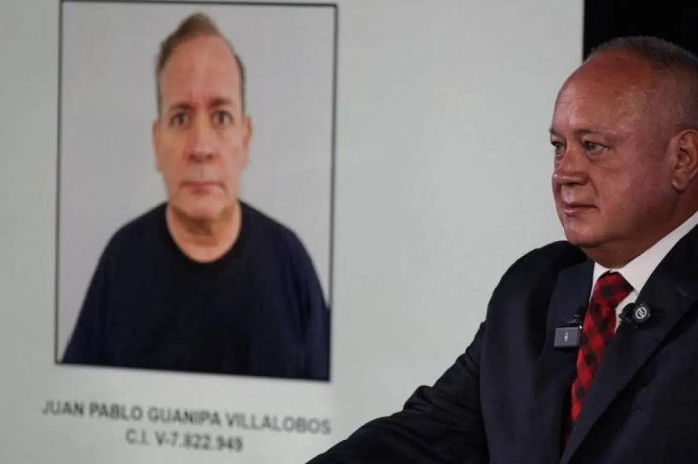 Indenrigsminister Diosdado Cabello holdt fredag pressemøde om anholdelsen af en ledende venezuelansk oppositionspolitiker.