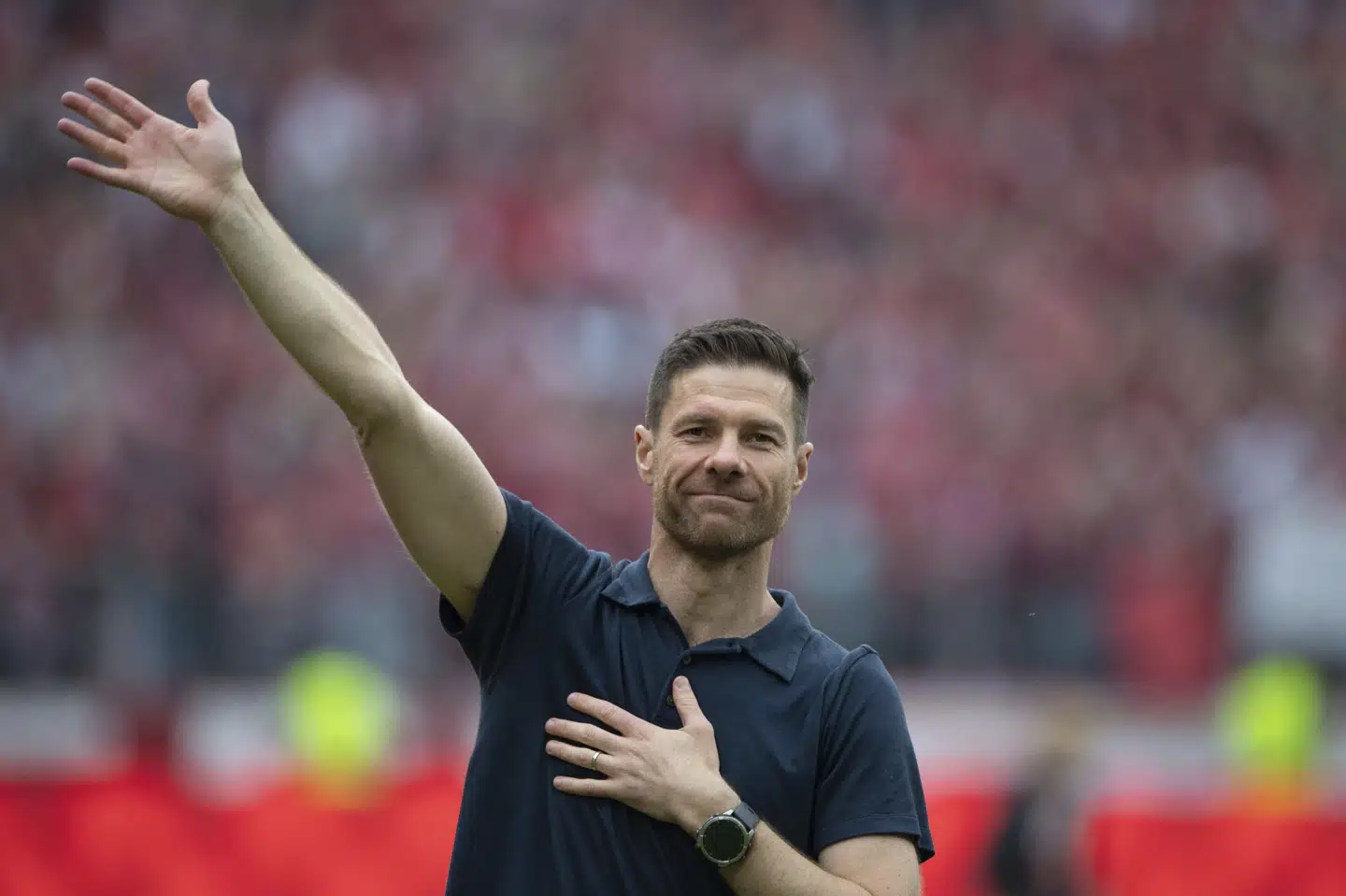 Xabi Alonso vandt det tyske mesterskab med Bayer Leverkusen. (Arkivfoto).