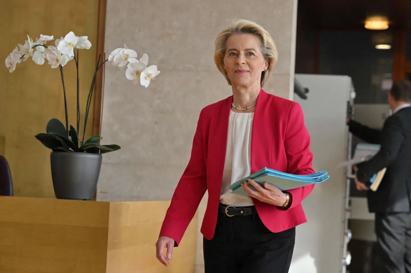 Formand for EU-Kommissionen, Ursula von der Leyen, skriver på X, at hun har haft en "god telefonsamtale" med den amerikanske præsident, Donald Trump. (Arkivfoto).