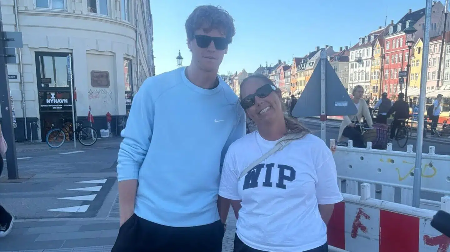Sådan så det ud, da Jannik Sinner blev spottet i København.
