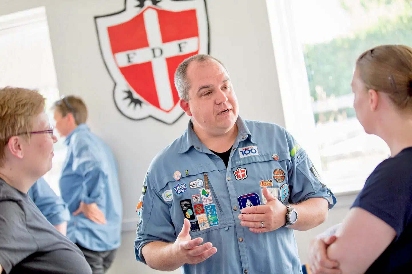 Her ses Thomas Heie Nielsen til et FDF-møde.