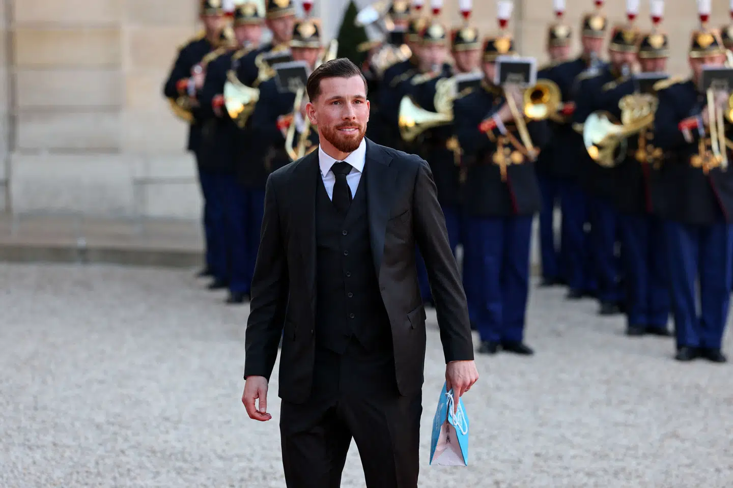 Pierre-Emile Højbjerg var til gallamiddag i Élyséepalæet 31. marts.