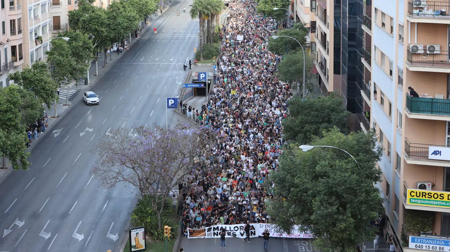Protester mod masseturisme på Mallorca.