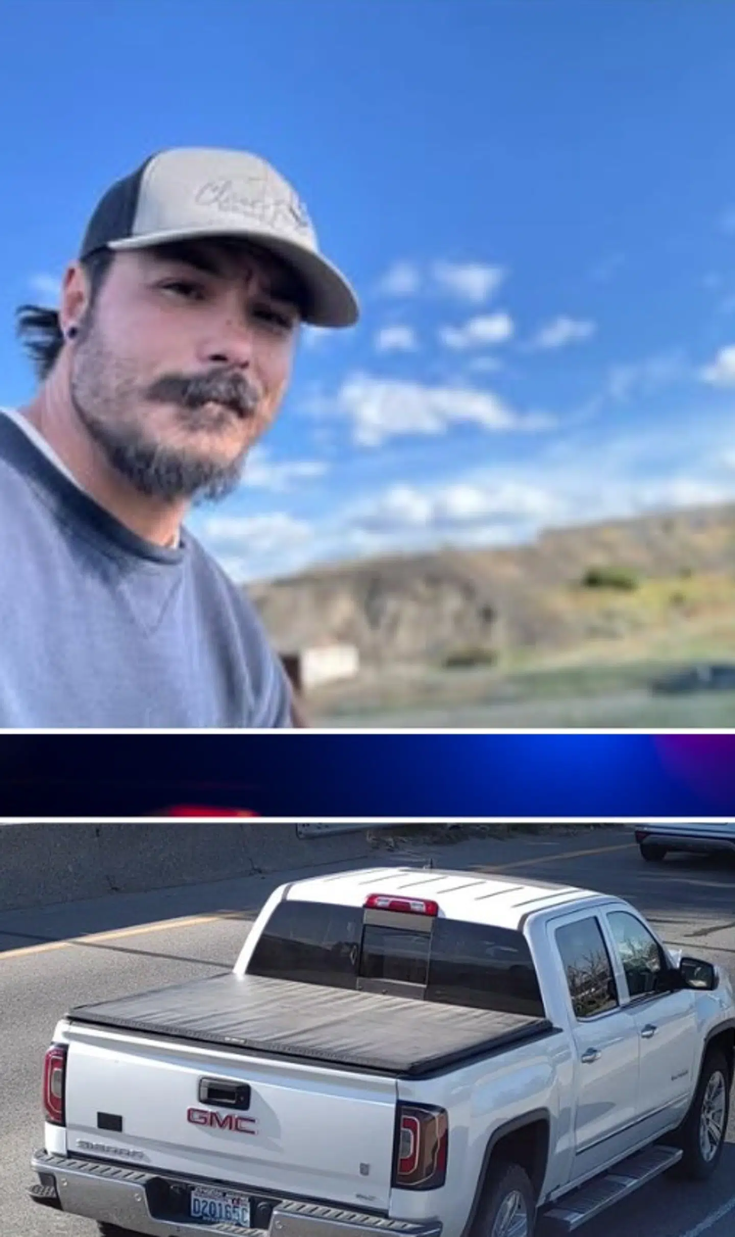 Her ses faren, Travis Decker, og bilen, som han bor i.