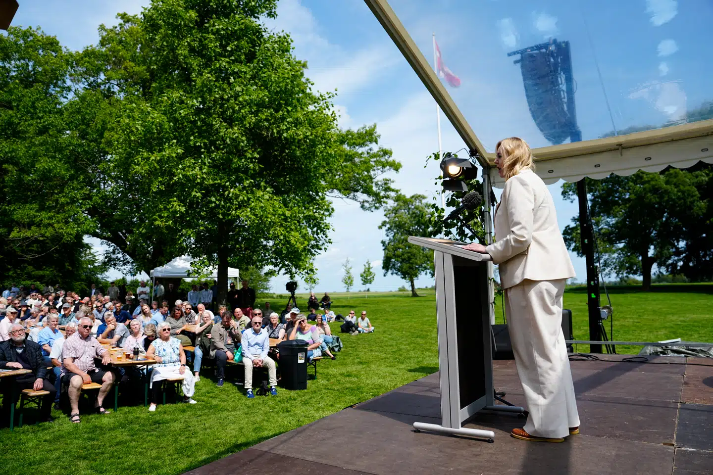 Blå partiledere holder grundlovsmøde på Biskoptorp Hovedgaard i Ullerslev på Fyn, torsdag den 5. juni 2025.