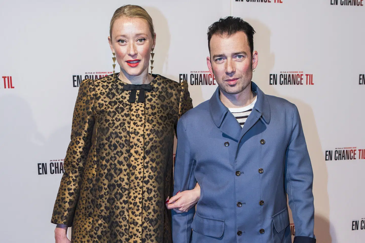 Skuespillerinde Maria Erwolter og trommeslager Laust Sonne har dannet par siden 2009. Her ses de sammen på den røde løber ved premieren på filmen "En chance til" tilbage i 2015. (Arkivfoto).