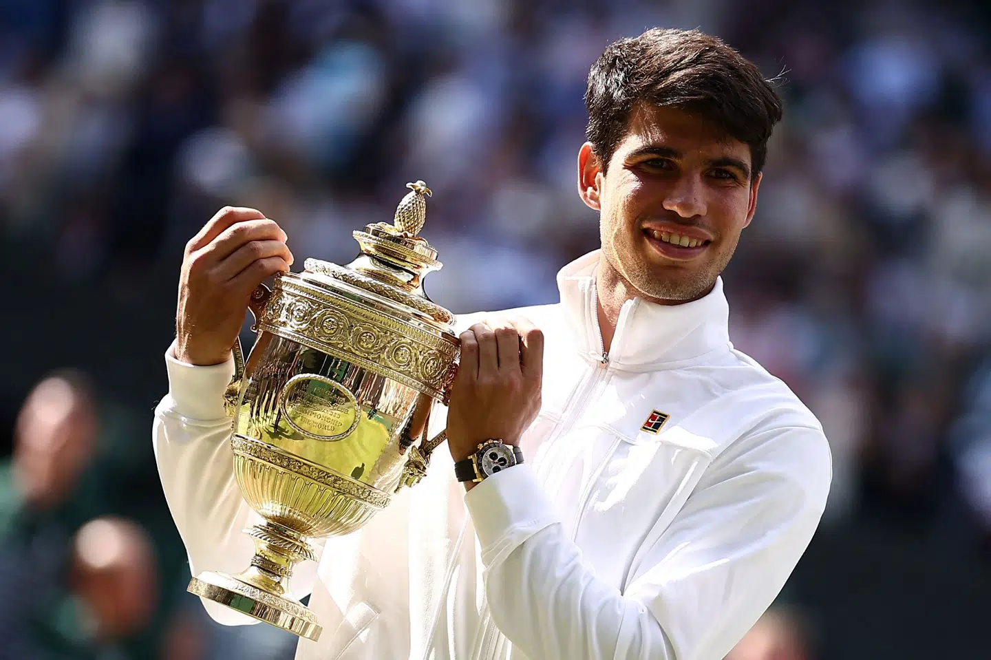 Carlos Alcaraz vandt sidste års Wimbledon-turnering for herrer. I år er præmiepuljen 11 procent højere for vinderne af herre- og damesingle. (Arkivfoto).