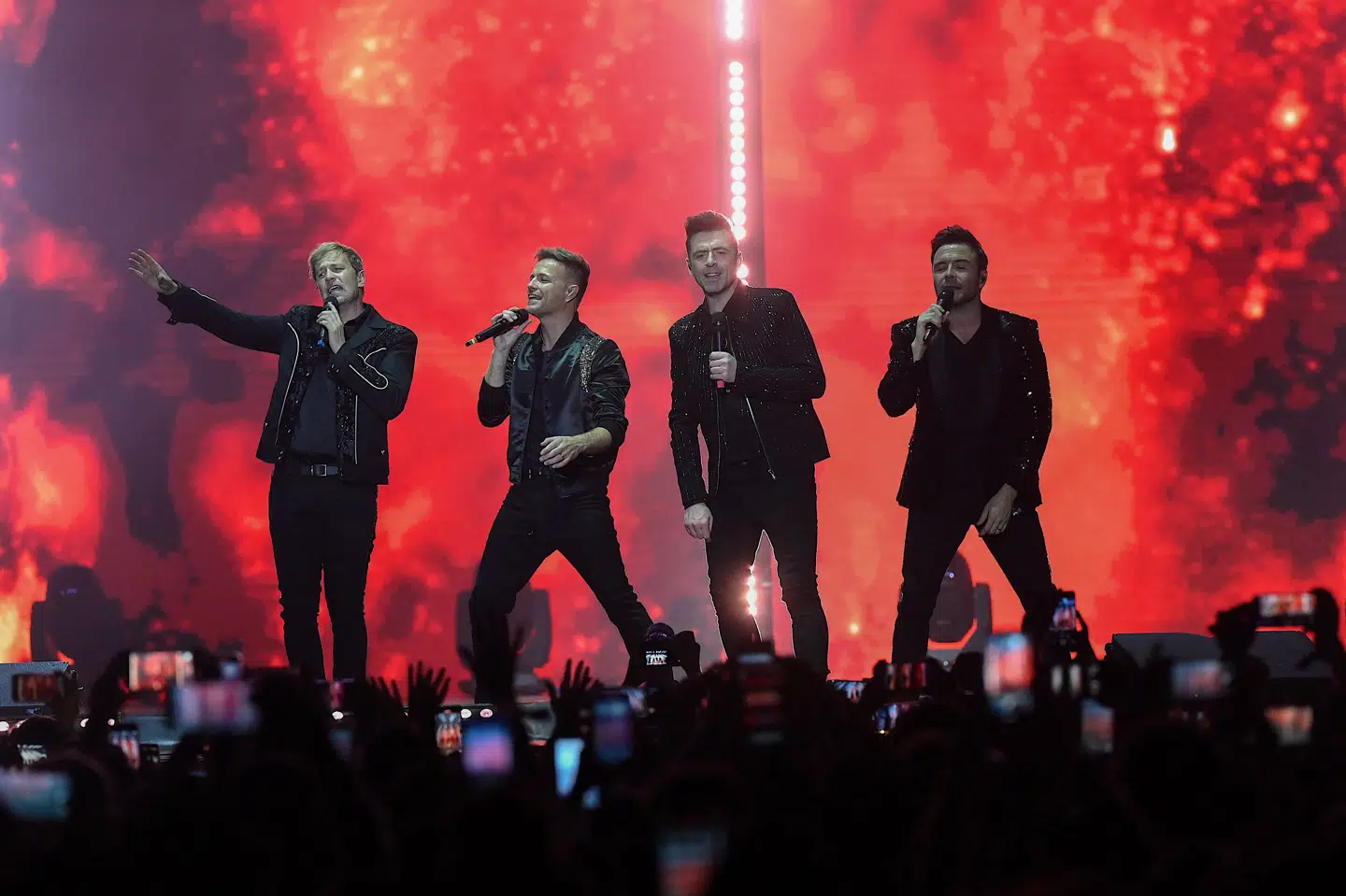 Westlife består af Nicky Byrne, Shane Filan, Kian Egan og Mark Feehily. Oprindeligt var Brian McFadden også en del af boybandet. (Arkivfoto).