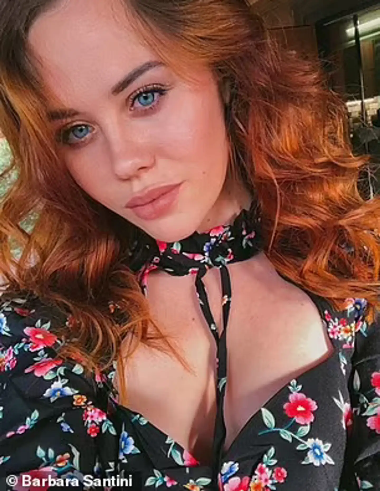 Der er to billeder af Barbara Santini i cirkulation, og her er det ene af dem. Hun afslører et problem med moderne medier.