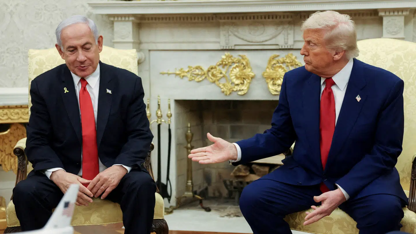 USAs præsident, Donald Trump, med Israels premierminister, Benjamin Netanyahu.
