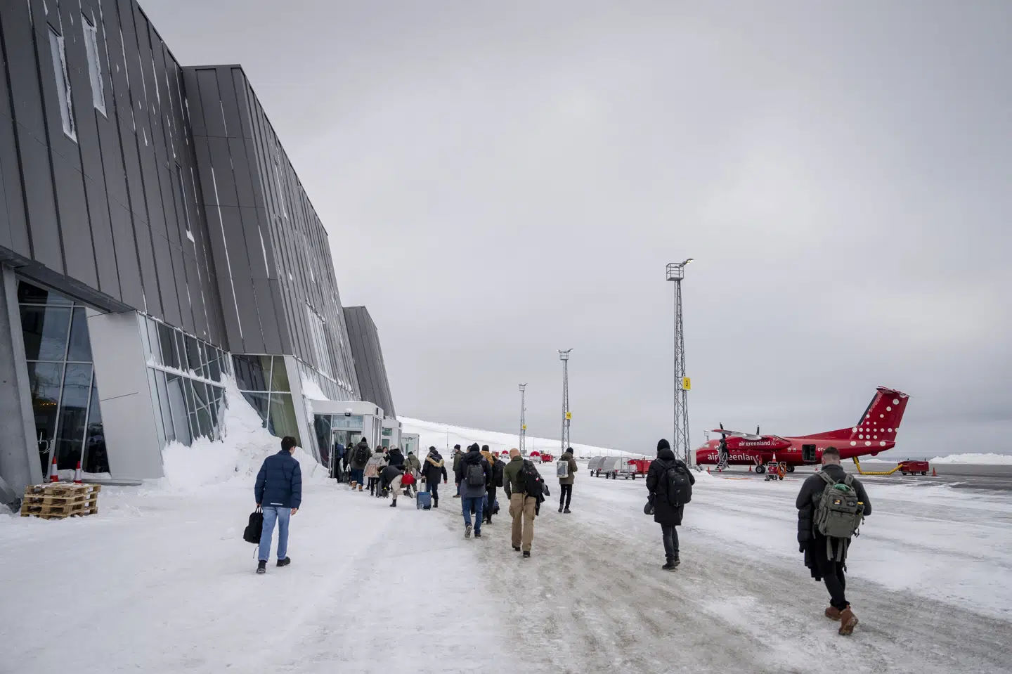En større udvidelse af lufthavnen i Nuuk åbnede officielt 28. november 2024 med et direkte fly fra København til den grønlandske hovedstad. (Arkivfoto).