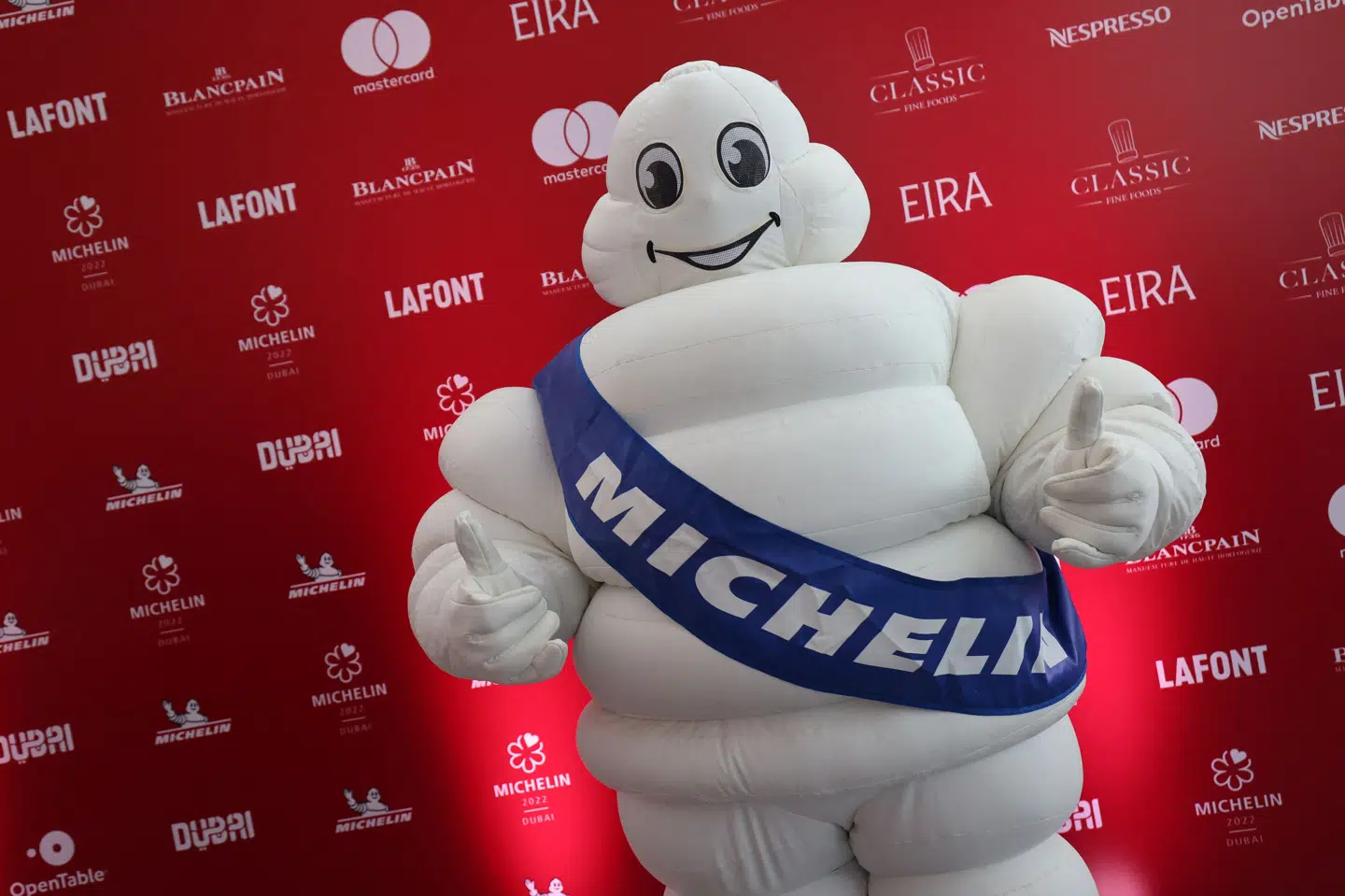 Bibendum, også kendt som michelinmanden, er maskot for den franske dækproducent Michelin, som står bag Michelinguiden, der uddeler stjerner til de bedste restauranter. (Arkivfoto).