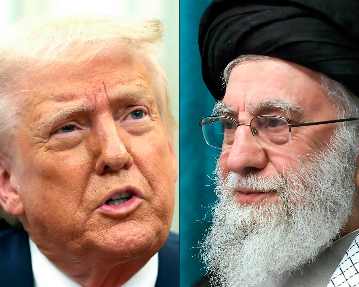 Præsident Donald Trump og Irans ayatollah Ali Khamenei.