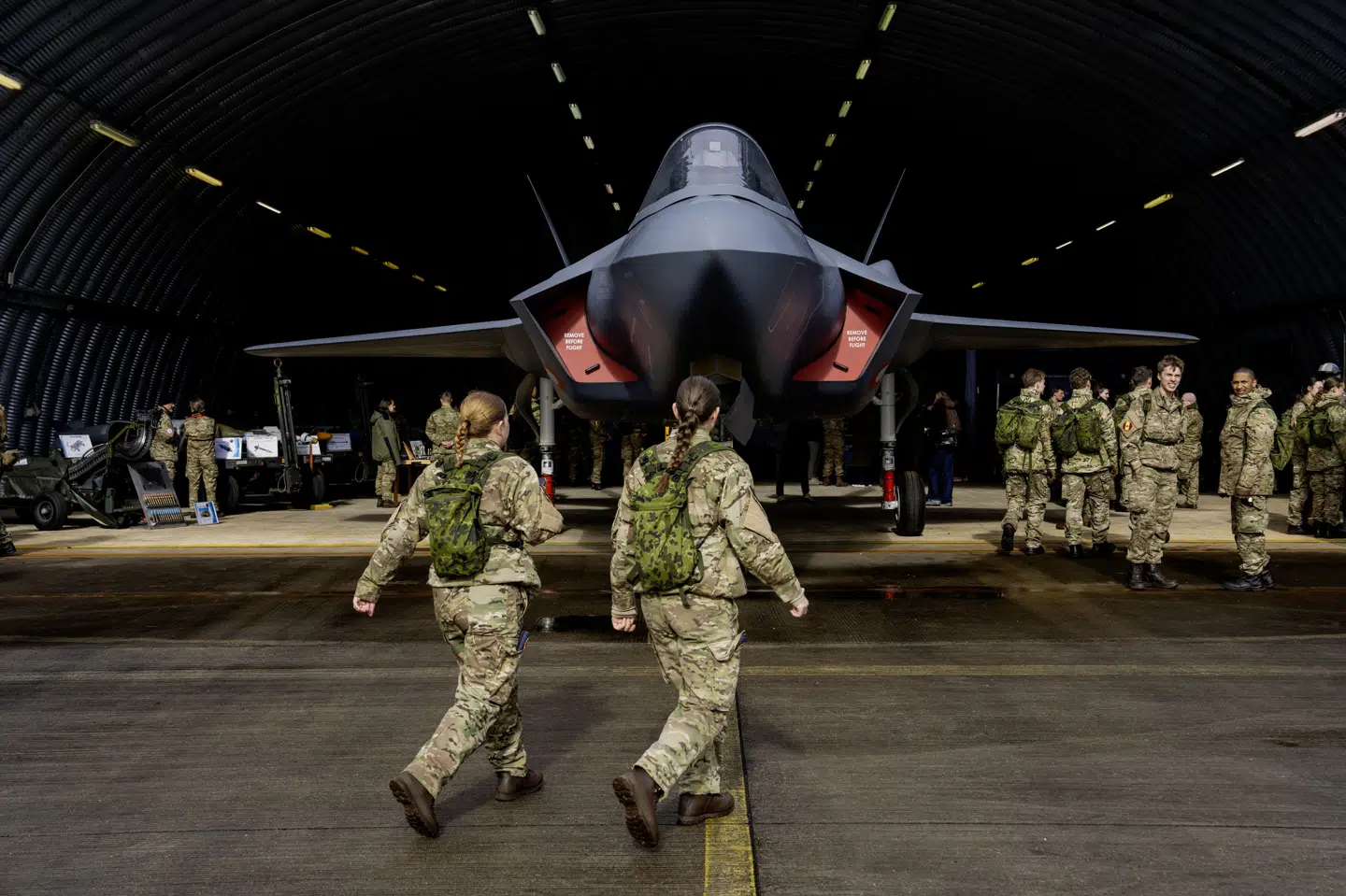 Alle danske kampfly har i dag base på Skrydstrup Flyvestation, men i krigstid skal det være muligt at sprede dem ud. (Arkivfoto).