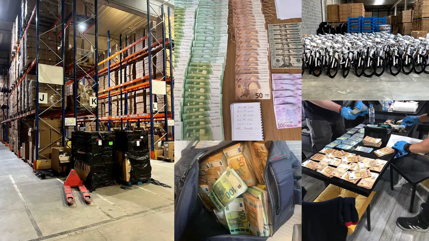 Billeder fra ransagninger 25. juni 2025 i forbindelse med Operation »Calypso«, som Den Europæiske Anklagemyndighed (EPPO) efterforsker. EPPO mener, at kinesiske kriminelle netværk med årtier på bagen har svindlet EU-landene for mindst fem milliarder kroner.