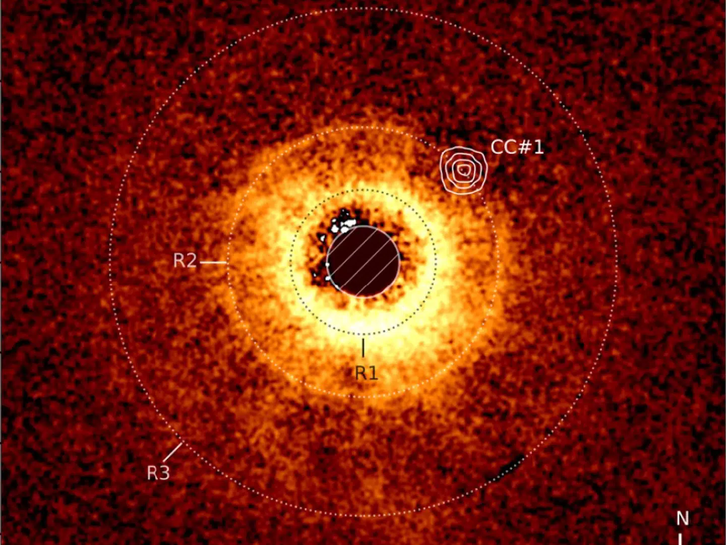 Her er billedet, der beviser den nye exoplanets eksistens. Foto: A.-M. Lagrange og Al.