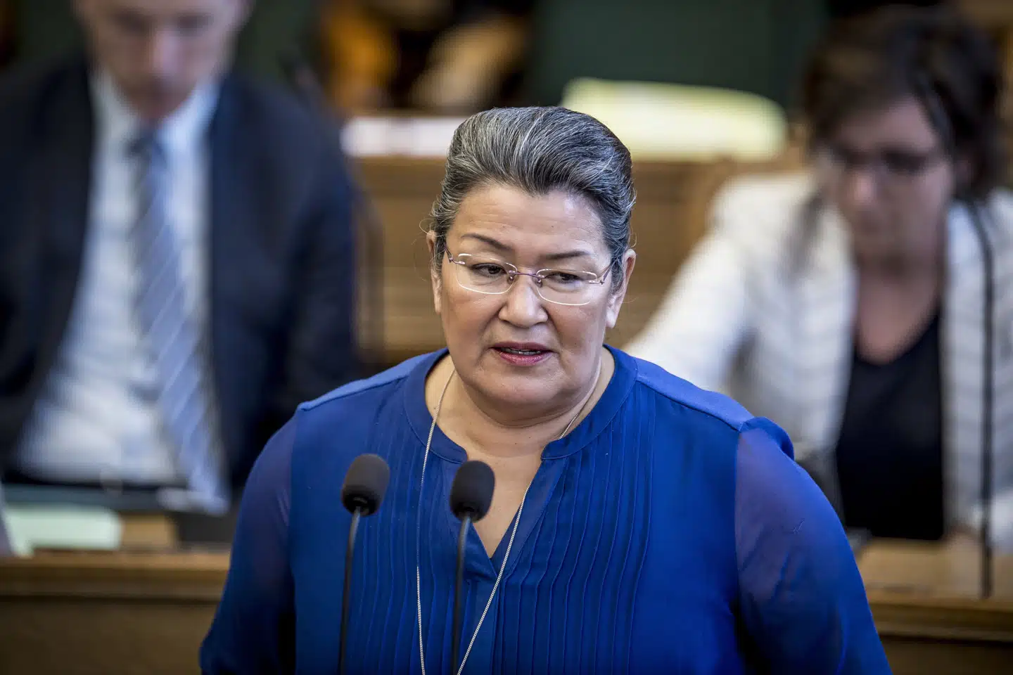 59-årige Aleqa Hammond har tidligere siddet i Folketinget. Hun er søndag blevet valgt som formand for det grønlandske regeringsparti Siumut. (Arkivfoto).
