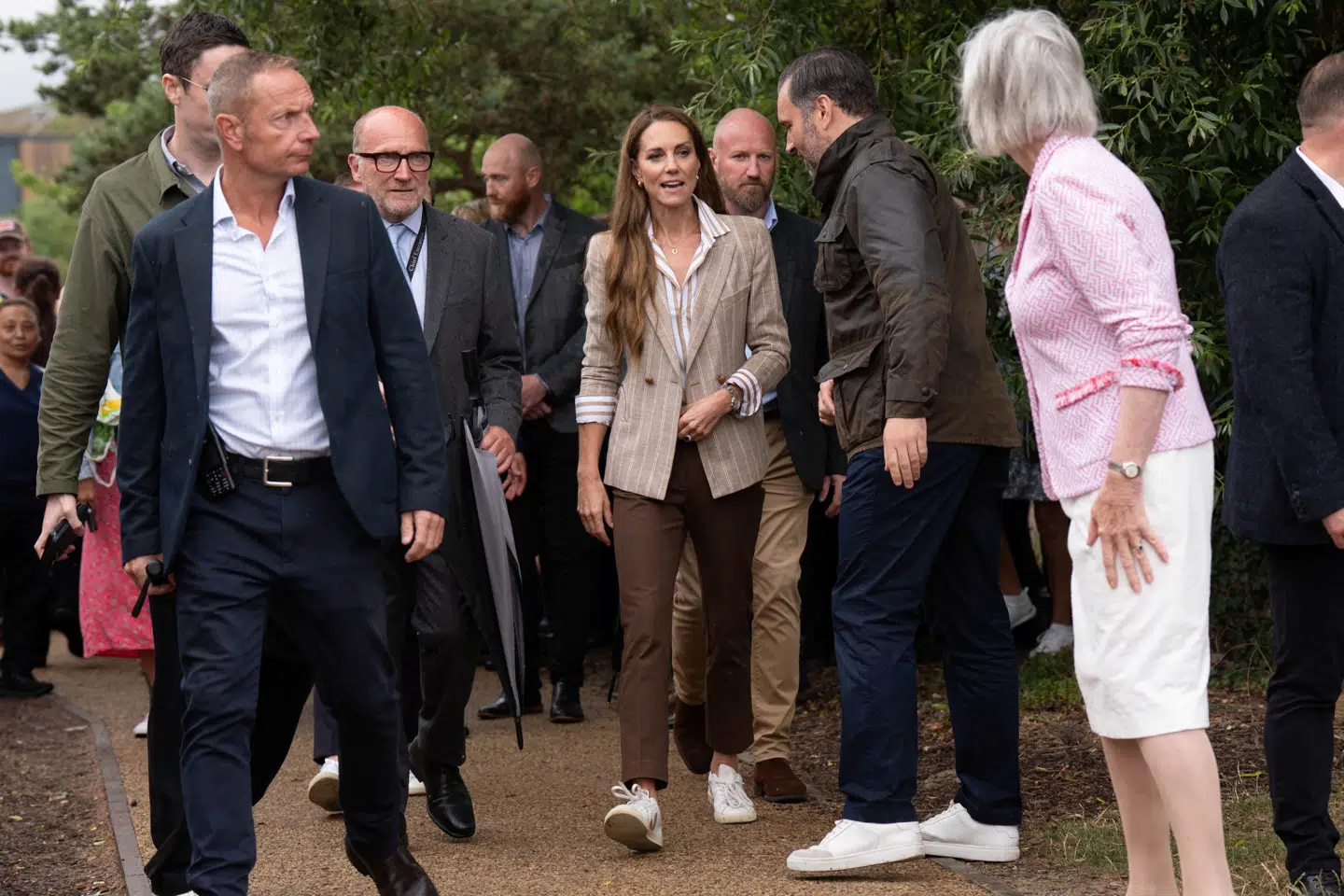 Her ses prinsesse Kate under besøget ved RHSs Wellbeing Garden ved Colchester Hospital i Essex tirsdag.