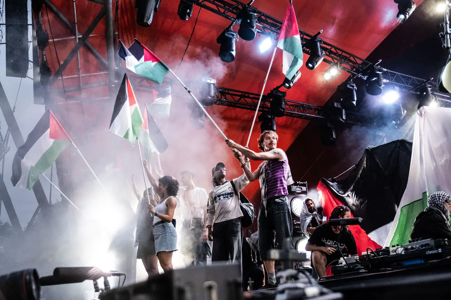 Fontaines D.C. inviterede demonstranter og Palæstina-flag på scenen, da bandet spillede på Orange Scene onsdag aften. Der blev blandt andet råbt "Free Palestine". (Arkivfoto).