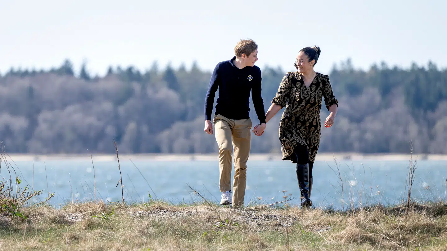 Jonas Vingegaard sammen med hustru Trine Marie Vingegaard Hansen.