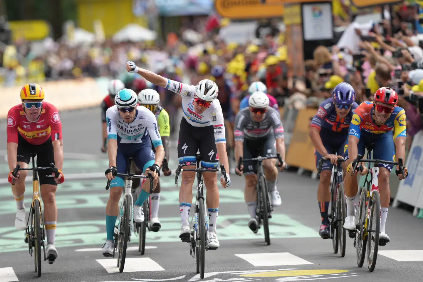 Tim Merlier (Quick-Step) vinder 3. etape af Tour de France fra Valenciennes til Dunkerque i Nordfrankrig.