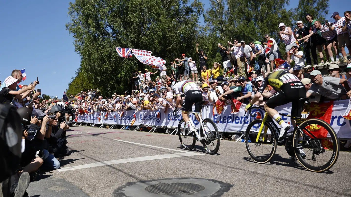 Tadej Pogacar havde Jonas Vingegaard i sit hjul.