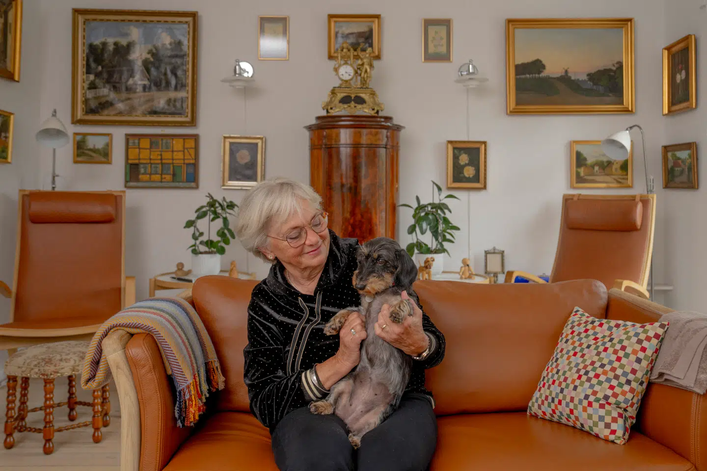 Sonja, Pia Kjærsgaards ruhårede gravhund på tre år, er der tænkt på i beredskabet i Gentofte.