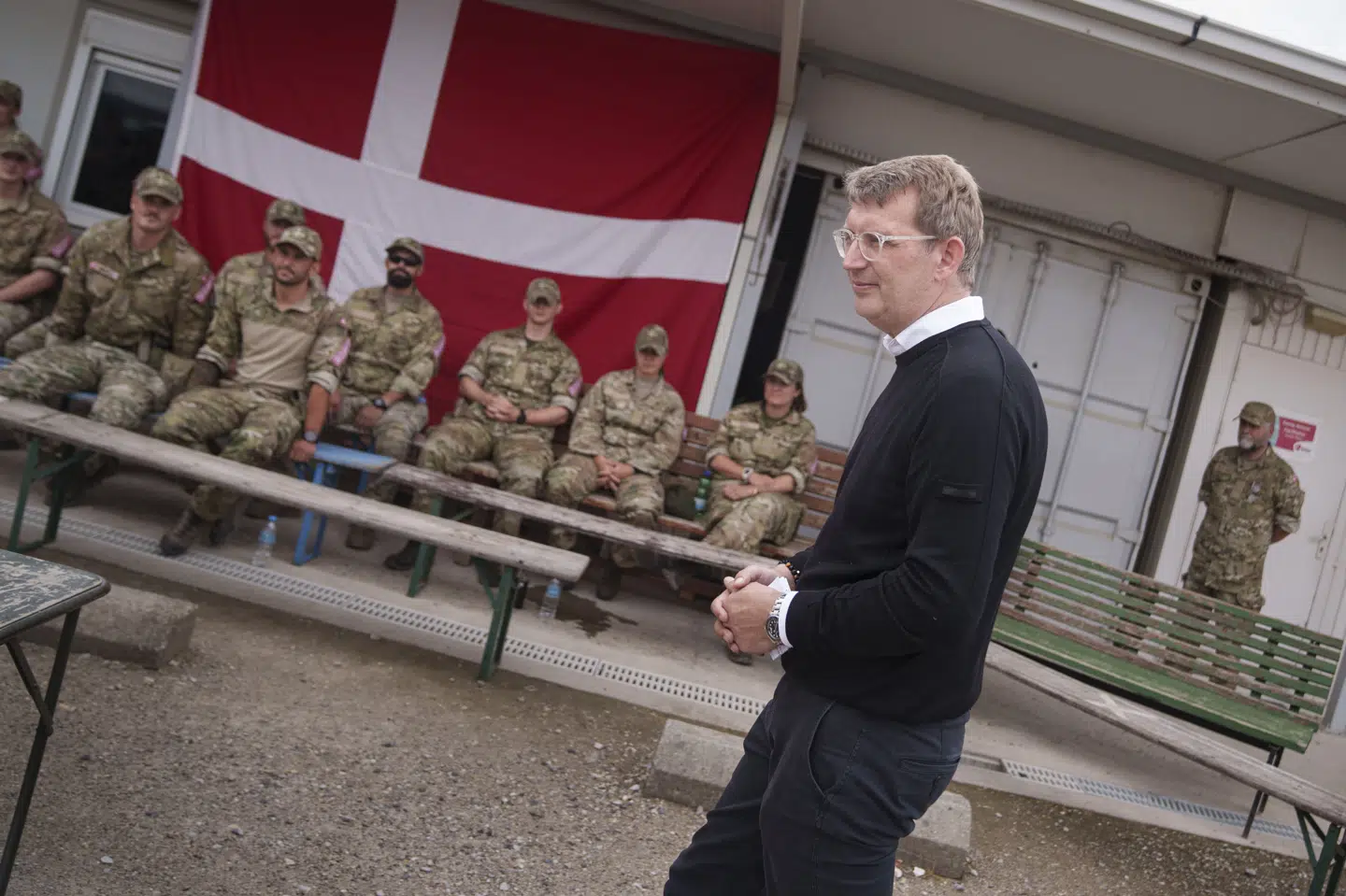 Forsvarsminister Troels Lund Poulsen besøgte i sidste uge de danske soldater i Kosovo, hvor Hjemmeværnet i en periode har aflastet hæren i den danske mission. (Arkivfoto).