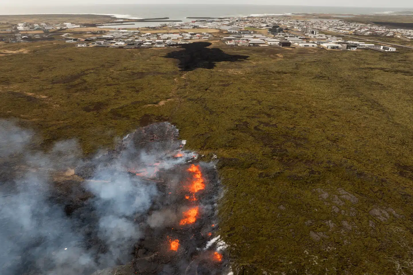 Senest en vulkan på den islandske Reykjanes-halvø gik i udbrud skete i april, hvor dette billede er taget. Siden 2021 har der været 12 vulkanudbrud på halvøen.