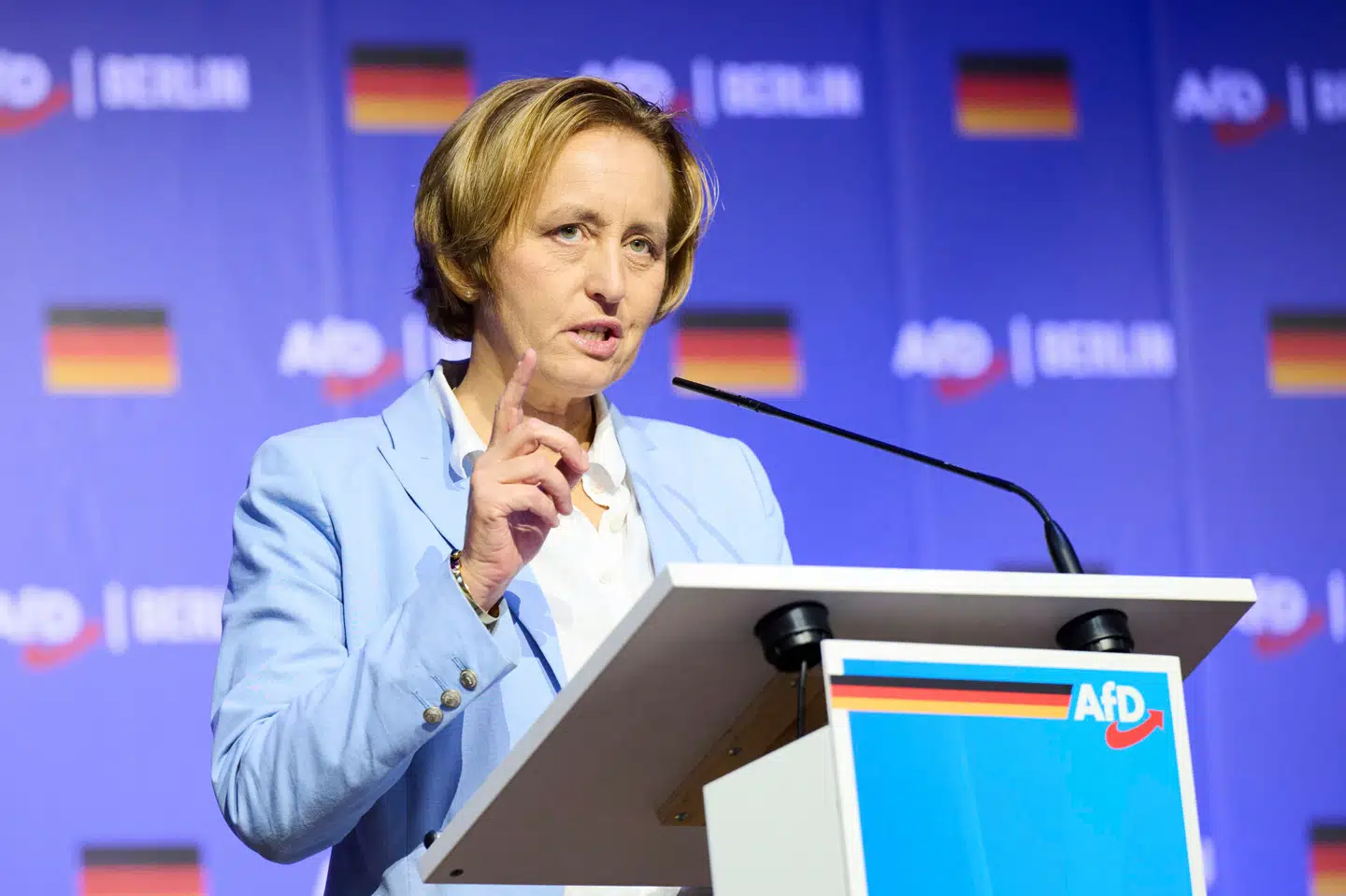 Beatrix Storch fra det tyske AfD har udarbejdet en strategi for øget polarisering i Tyskland. Arkivfoto: Annette Riedl